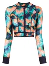 Duskii Tucan-print Cropped Swim Top In Multicolour