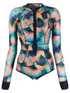 Duskii Tucan-print Zip-up Swimsuit In Mehrfarbig