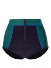 Duskii Two-tone High-waisted Bottom In Purple