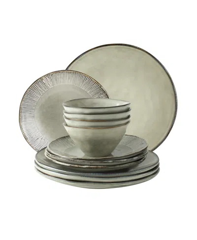 Dutch Rose Amsterdam 12 Piece Dinnerware Set, Service For 4 In Creme