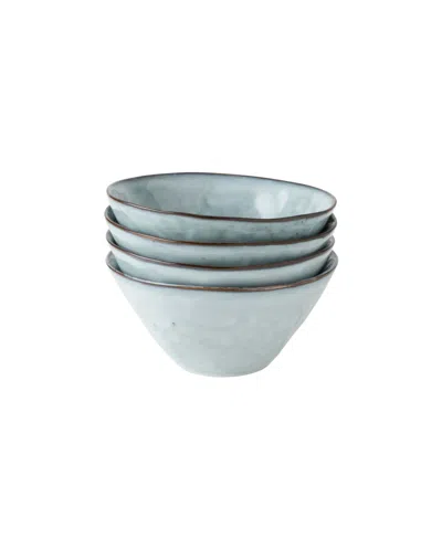 Dutch Rose Amsterdam Bowl Set, Service For 4 In Blue
