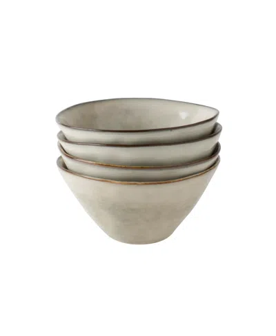 Dutch Rose Amsterdam Bowl Set, Service For 4 In Creme