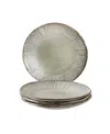Dutch Rose Amsterdam Bread Plate Set, Service For 4 In Creme