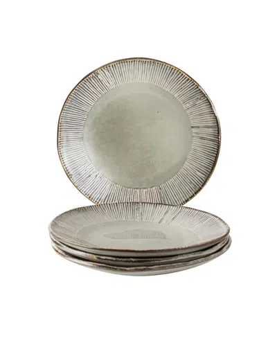 Dutch Rose Amsterdam Bread Plate Set, Service For 4 In Creme