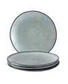 Dutch Rose Amsterdam Dinner Plate Set, Service For 4 In Blue