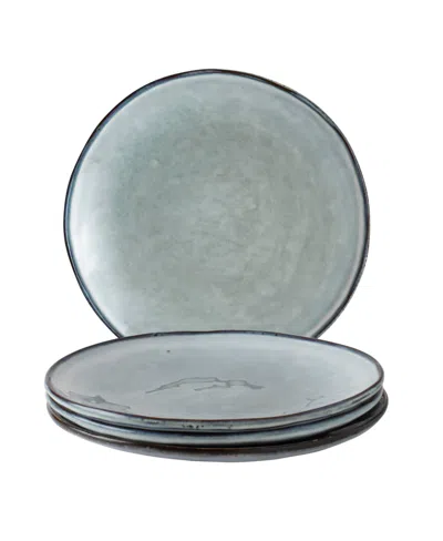 Dutch Rose Amsterdam Dinner Plate Set, Service For 4 In Blue