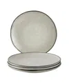 Dutch Rose Amsterdam Dinner Plate Set, Service For 4 In Creme