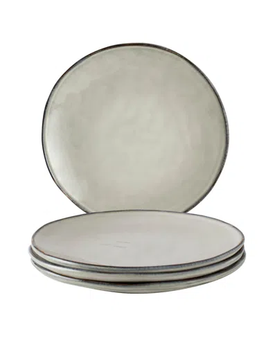 Dutch Rose Amsterdam Dinner Plate Set, Service For 4 In Creme