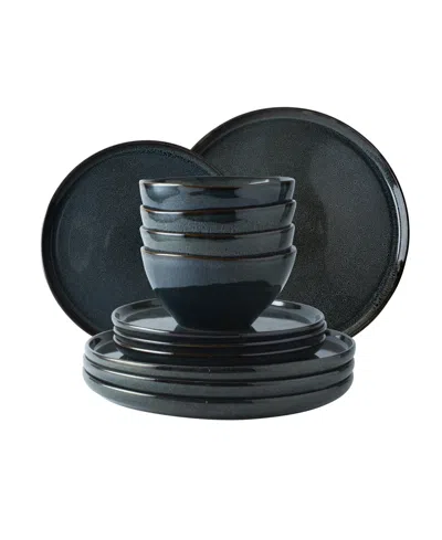 Dutch Rose Amsterdam Serenity 12-pc Dinnerware Set, Service For 4 In Dark Blue