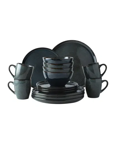 Dutch Rose Amsterdam Serenity 16-pc Dinnerware Set, Service For 4 In Darkgreen