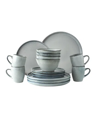 Dutch Rose Amsterdam Serenity 16-pc Dinnerware Set, Service For 4 In Grey