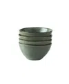 Dutch Rose Amsterdam Serenity Set/4 Bowls In Darkgreen