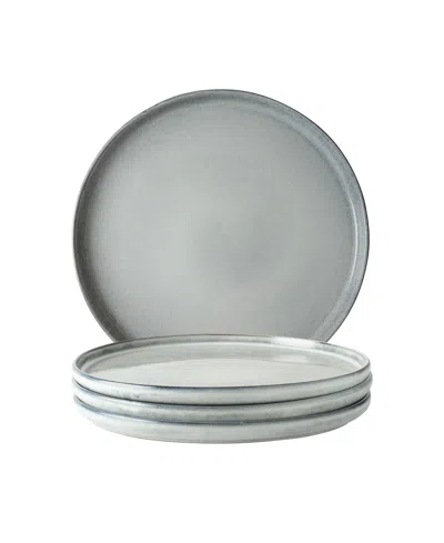 Dutch Rose Amsterdam Serenity Set/4 Dinner Plates In Grey