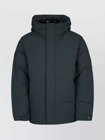 Duvetica Adjustable Hooded Long Sleeves Padded Coat In Green