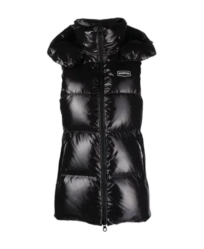 Duvetica Alloro Hooded Padded Gilet In Black