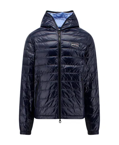 Duvetica Chest Logo-print Padded Jacket In Black