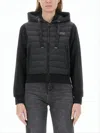 Duvetica Cropped Black Jacket With Quilted Front In Black