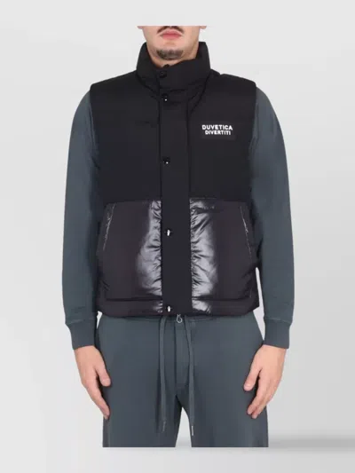 Duvetica Drawstring Hood High Collar Shiny Finish In Black