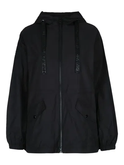 Duvetica Rope And Hooded Casual Jacket In Black