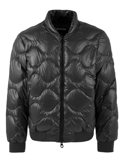 Duvetica Coats Grey In Black