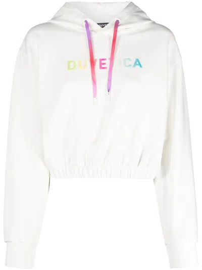 DUVETICA GREY LOGO HOODIE