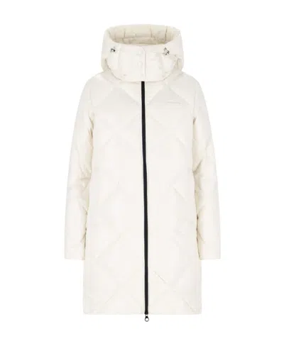 Duvetica Hooded Quilted Coat In White