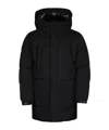 Duvetica Quilted Hooded Coat Front Pockets In Black