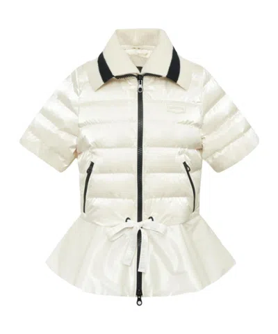 Duvetica Lapel Short-sleeved Down Jacket In White