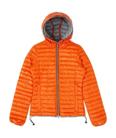 Duvetica Logo Details Cotton Suit In Orange