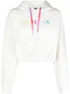 Duvetica Cropped Logo Hoodie Drawstring
