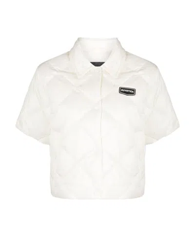 Duvetica Logo-patch Quilted Jacket In White