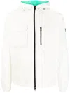 Duvetica Logo-patch Zip-up Hooded Jacket In Neutrals