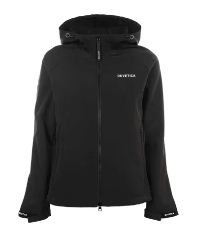 Duvetica Logo Zip-up Casual Jacket In Black