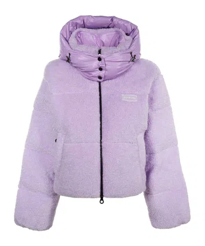 Duvetica Logo Zip-up Down Jacket In Purple