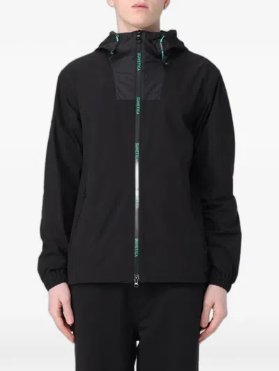 Duvetica Logo-patch Hooded Lightweight Jacket In Black