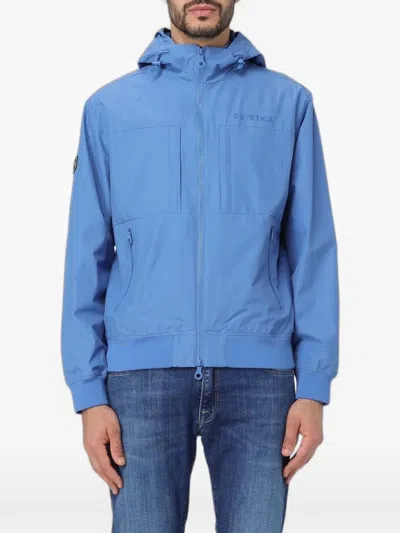 Duvetica Logo-print Hooded Jacket In Blue