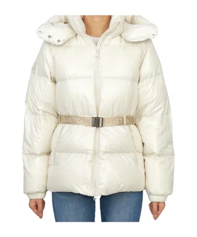 Duvetica Long-sleeved Down Jacket In White