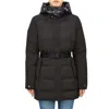 Duvetica Long-sleeved Hooded Down Jacket In Black
