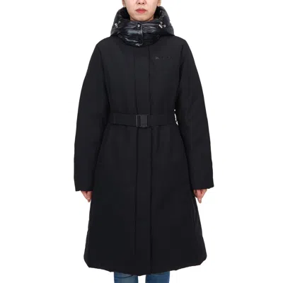 Duvetica Long-sleeved Hooded Down Jacket In Black