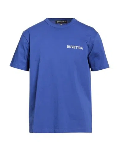Duvetica Man T-shirt Blue Size 40 Cotton