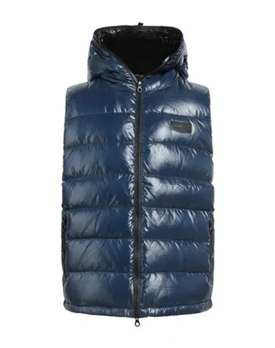 Duvetica Man Vest Navy Size 42 Polyamide In Blue