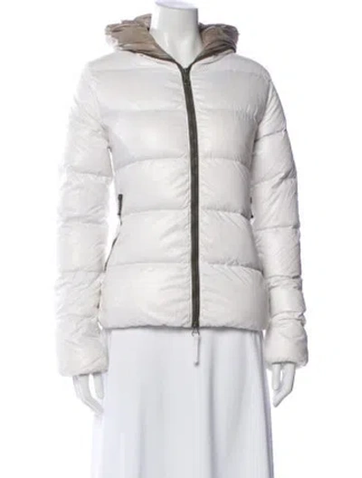 Pre-owned Duvetica Nylon Down Coat In White