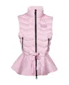 Duvetica Peplum-hem Quilted Down Vest In Pink