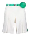 Duvetica Belted Waist Skirt With Front And Back Pockets In White