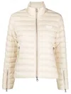 DUVETICA QUILTED JACKET WITH LOGO PATCH IN LIGHT BEIGE FOR WOMEN (SS24)