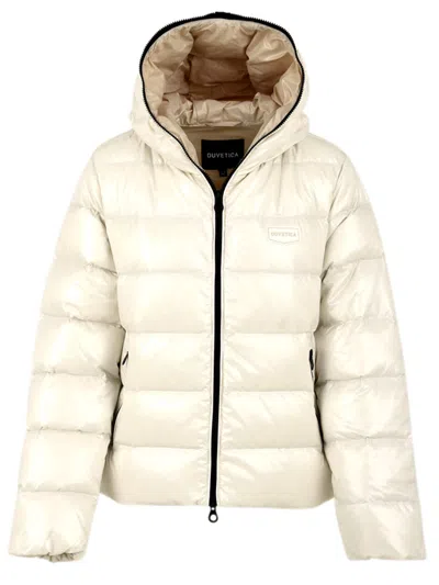 Duvetica Coats Beige In White