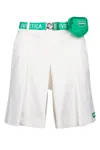 Duvetica Belted Waist Skirt With Front And Back Pockets In White