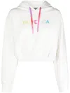 Duvetica Cropped Logo Hoodie Drawstring In Grey