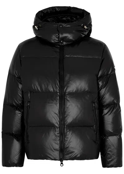Duvetica Tifo Quilted Glossed Shell Jacket In Black