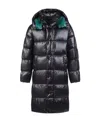 Duvetica Timavo Series Long Hooded Down Jacket In Black
